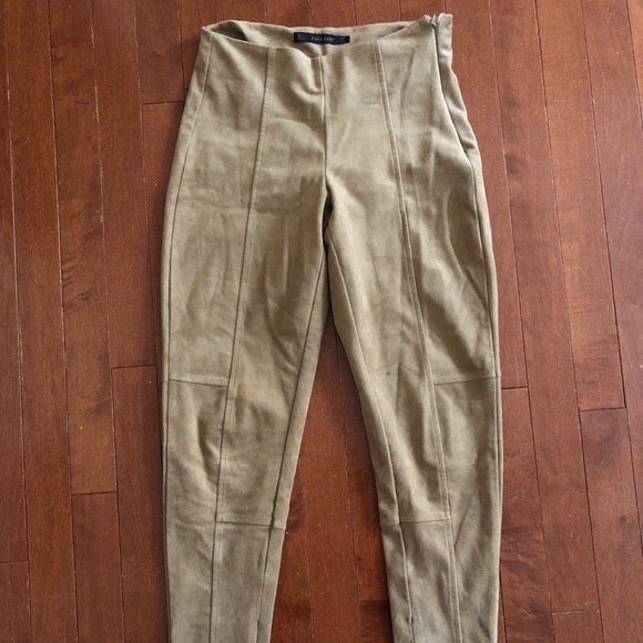 Zara Brown Suede leggings - Picture 2 of 8